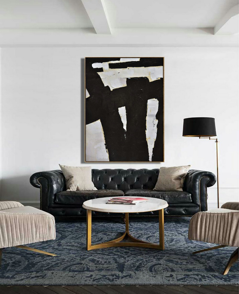 Extra Large Abstract Painting On Canvas,Minimalist Painting On Canvas, Palette Knife Vertical Minimal Art - Big Canvas Painting